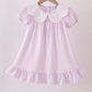 Purple Gingham Lace Ruffle Dress
