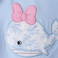 Blue Whale Applique Ruffle Shorts Set