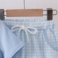 Blue Whale Embroidered Shorts Set