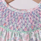 Green Floral Smocked Dress