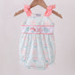 Pink shell starfish embroidery bow bubble