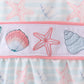 Pink shell starfish embroidery bow bubble