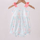 Pink shell starfish embroidery bow bubble