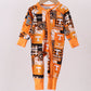 Orange Tennessee VOLS bamboo zipper romper