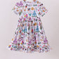 Purple character castle bamboo dress