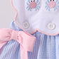 Blue Crab Embroidered Seersucker Bloomer Set