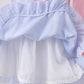 Blue Crab Embroidered Seersucker Ruffle Shorts Set