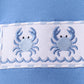 Blue Crab Embroidered Seersucker Shorts Set