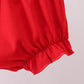 Red puppy embroidery gingham bloomer set