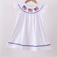 White flag smocked ruffle dress