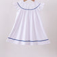 White flag smocked ruffle dress