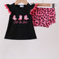 Black let's go girl boots leopard bloomer set