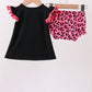 Black let's go girl boots leopard bloomer set