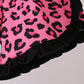 Black let's go girl boots leopard ruffle shorts set