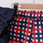 Navy flag applique gingham ruffle shorts set