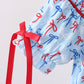 Blue bow smocked bubble