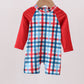 Red plaid one-piece swimsuit