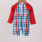Red plaid one-piece swimsuit
