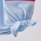 Blue god bless America flag french knot ruffle bubble