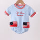 Blue god bless America flag french knot bubble