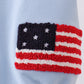Blue god bless America flag french knot bubble