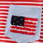 Red stripe flag french knot top