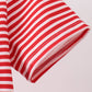 Red stripe flag french knot top