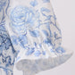 Blue rose smocked bubble
