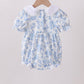 Blue rose smocked bubble