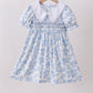 Blue rose smocked dress