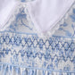 Blue rose smocked dress