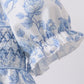 Blue rose smocked dress