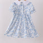 Blue rose smocked dress