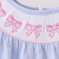 Blue bow smocked bloomer set