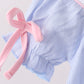 Blue bow smocked bloomer set