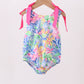Tropical floral print swimsuit