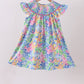 Tropical floral ruffle dress