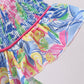Tropical floral ruffle dress
