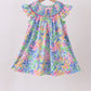 Tropical floral ruffle dress