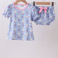 Purple duck print bow bloomer set