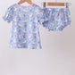 Purple duck print bow bloomer set