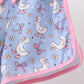 Purple duck print bow shorts set