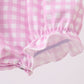 Pink floral bow smocked ruffle bubble