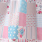 Pink patchwork floral ruffle dress