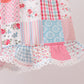 Pink floral patchwork scalloped ruffle shorts set
