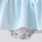 Blue floral ruffle one-piece swimsuit