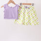 Purple floral bow skorts set