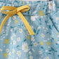 Mustard&green floral bow skorts set