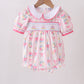 Pink birthday cake smocked bubble