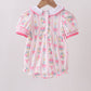 Pink birthday cake smocked bubble